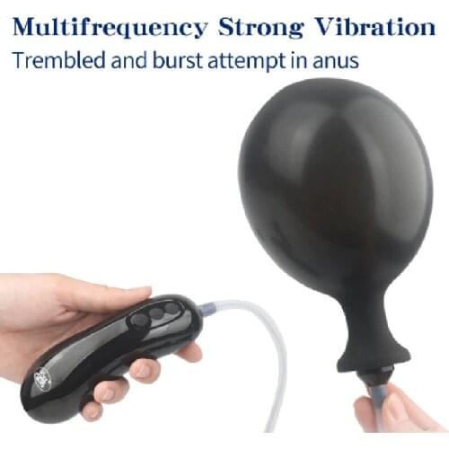 Inflatable Vibrator/Anal Plug Silicone Buttplug Vibrating Massager Anal Balls/ Dilator/Speculum Dildo Masturbator