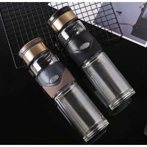 New one-button tea separation double-layer tea cups portable tea business gifts