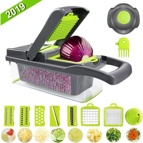 New Multi-Function Cutting Vegetables Artifact Vegetable Cutter Potato Shredded Household Grater Onion Slicer Food Chopper