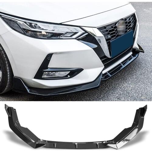 Front Bumper Spoiler Protector Plate Lip Body Kit Splitter For Nissan Sentra Sylphy 2020 Carbon Surface Decorative Strip Shovel