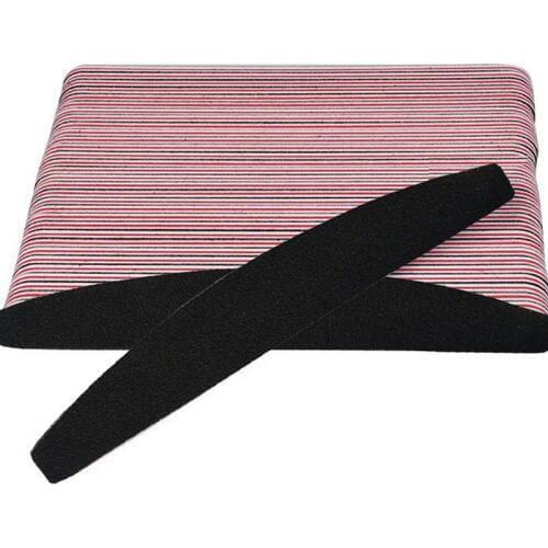 50pcs Nail File Buffer Salon Glitter Nail Files 100/180 Grit Manicure Tools Black Sanding Paper File For Gel Polish Makartt