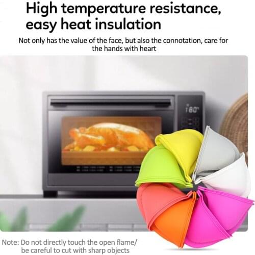 1PC Thicken Silicone Hand Clip Oven Gloves Kitchen Gadget Heat Insulation Mitts Heat Resistant Gloves For BBQ Handschoen Gloves