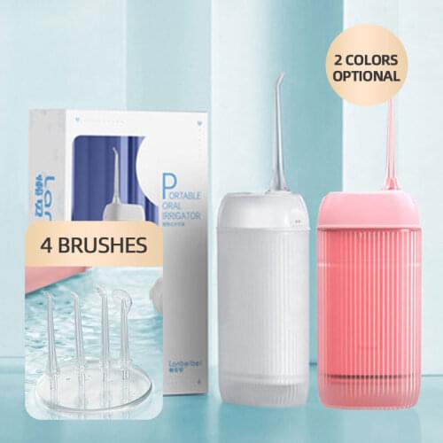 New Mini Portable Oral Irrigator Dental Irrigator Teeth Water Flosser Bucal Tooth Cleaner Waterpulse 200ML 4 Jet Tip 3 Modes