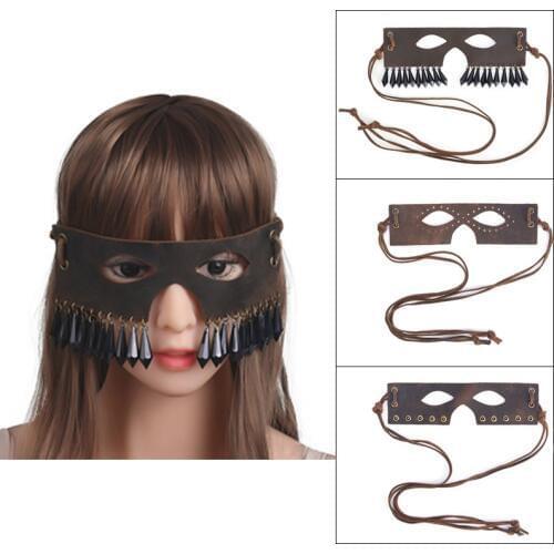 Blindfold bandage Headgear Eye mask leather tassel Bondage Restraint role play couple SM Exotic Accessories Tool Slave sex toy