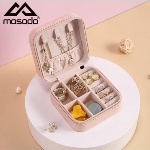 Mosodo Jewelry Organizer Box Travel Jewelry Display Case Necklace Earrings Rings Portable Storage Boxes Gifts 2021 Fashion New