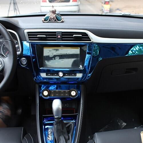 Blue item for MG ZS 2017-2019 Interior trim gear panel Glass lifting panel Decorative frame Stainless steel