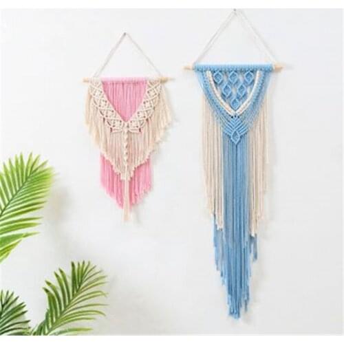 Nordic minimalist hand-woven tapestry multilayer bedroom pendant cotton rope wall decoration