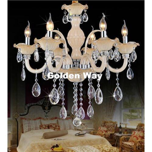 Modern Crystal Chandelier Champagne Lighting European Style Glass Chandeliers Light for Living Dining Room Restaurant Decoration