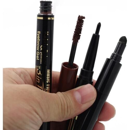 High Quality 3 in 1 Eye Brow Makeup Set Kajal Eyebrow Pencil Pen + Waterproof Eyebrow Powder Palette + Eyebrow Mascara Gel