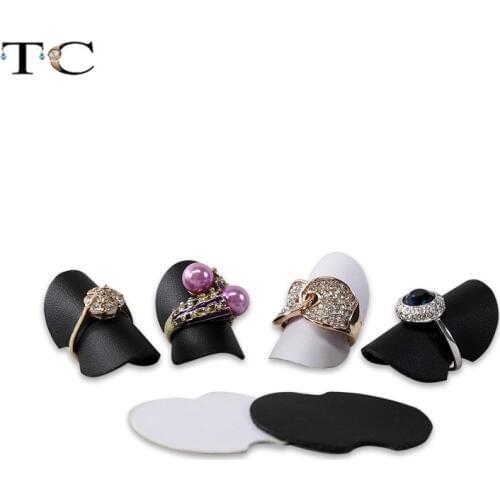 High Quality PU Jewelry Ring Holder Rings Organizer Sheet Jewellry Storage Stand Ring Rack Leather Holder 25pcs/Lot
