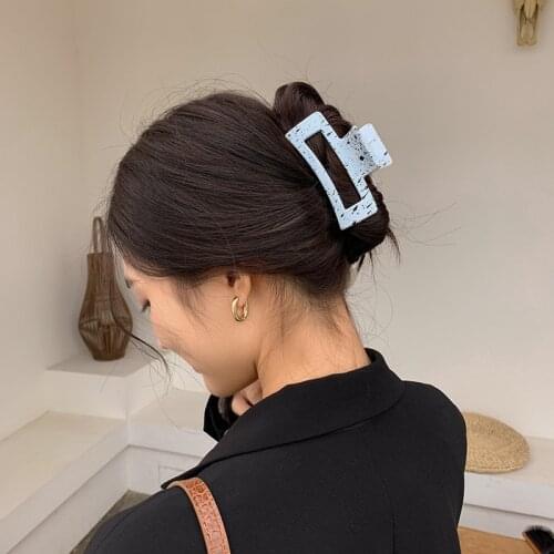 New Women Elegant Print Splash Ink Spot Geometric Hair Claws Hairpins Back Hair Holder Clips Headband Fashion Hair Accessories