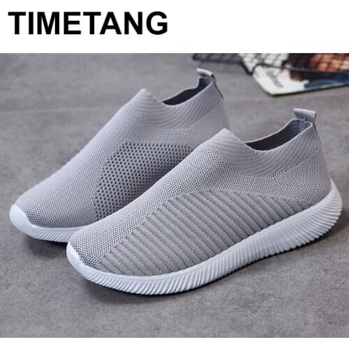 TIMETANG Womens Tenni shoes Plus size 41-43Fashion Summer Sneakers for Girls Air Mesh Breathable Non-slip Women Lazy Shoes E534