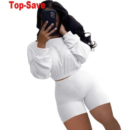 Elegant Streetwear Summer 2021 Women Set Crop Top White Sexy And Mini Bodycon Shorts Party Outfits Club Two Piece Set Wholesale