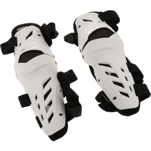 1 Pair Of White Motorcycle Racing Plastic Anti-Slip Protective Knee Pads