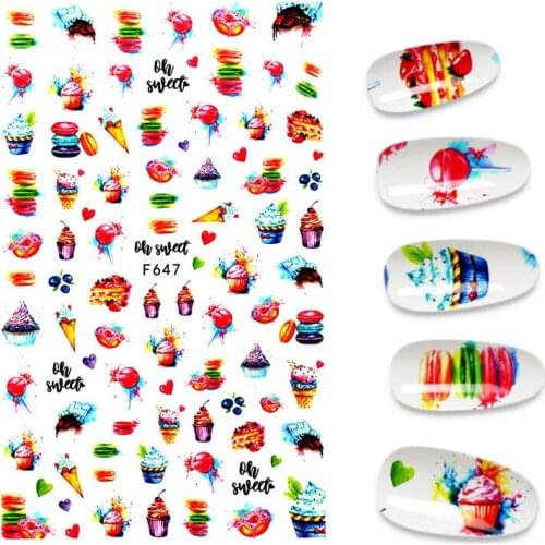 1PC Nail Stickers Set Mixed Floral Geometric Nail Art Water Transfer Decals Sliders Flower Leaves Manicures Decoration