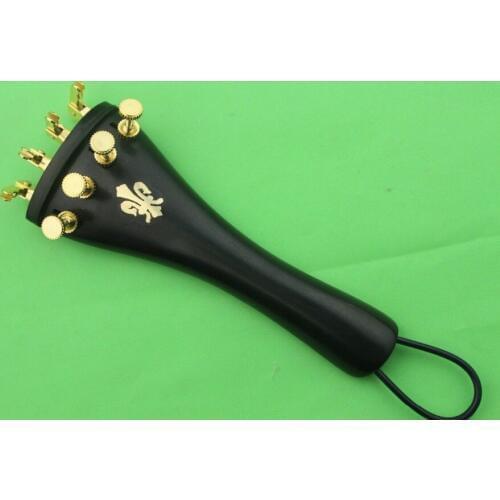10 sets ebony 4/4 violin tailpiece with golden fine tunres violin Accessories