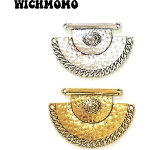 2019 Fashion 67MM 1pcs Semicircle Dangle Connector Retro Zinc Alloy Golden Charms Linker for DIY Exaggerated Necklaces