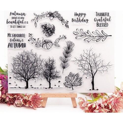 22.5x17cm winter forest transparent seal clear stamps silicone seal TPR roller stamps DIY scrapbook album / card Cutting dies