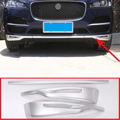 3 Pcs For Jaguar F-Pace F Pace Prestige Premuim 2016 2017 2018 Car-styling ABS Chrome Front Grill Bumper Cover Trim Car Parts
