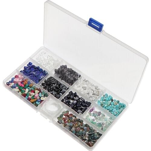 600pcs Irregular Natural Stone Beads With Elastic String DIY Crafts Jewellery Making Crystal Agate Loose Bead Crushed Stone Bead