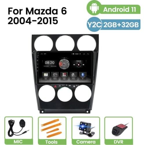 Android 11 2G+32G Car Radio For Mazda 6 Mazda6 2004-2014 2015 HD 1024*600 Stereo Video Audio Player Multimedia GPS BT Navigation