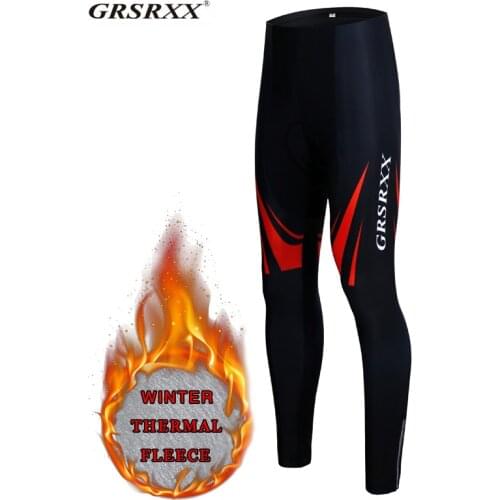 GRSRXX Cycling Pants Bicycle Team Pro Cycling Trousers Winter Keep Warm Men Bicycle Racing Bib Pants With 5D Gel Padded