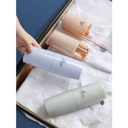 Cups teeth with toothbrush cassette storage box travel cylinder portable dental simple home wash cup brush cup Set