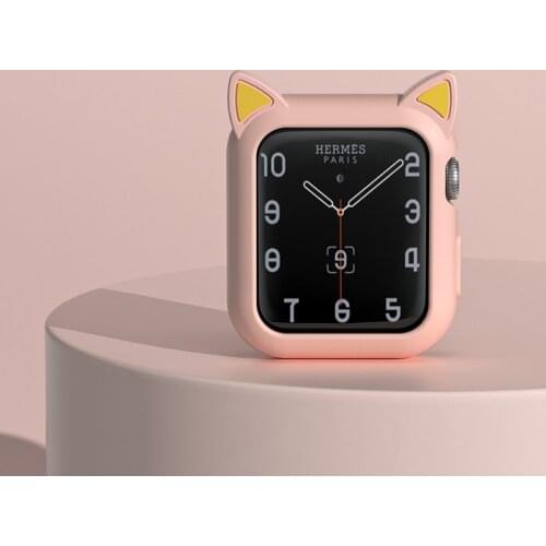 Cover Case For Apple Watch 44mm 42mm 40mm 38mm soft silicone Cartoon screen protector for Iwatch Series SE 6 5 4 3 2 Accessories