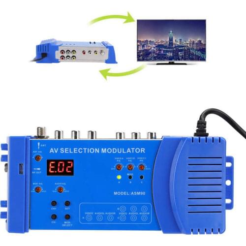 AMS90 Digital Domestic Modulator AV Optional Modulator VHF UHF PAL/NTSC Standard Portable Converter for EU 100-240V Portable