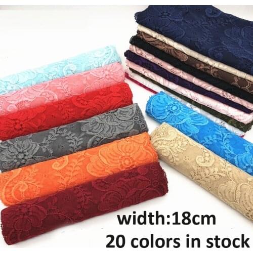 20Yards Spandex Lace Elastic Crafts Sewing Ribbon 20 colors Stretch Lace Trimming Fabric Material DIY Garment Accessories