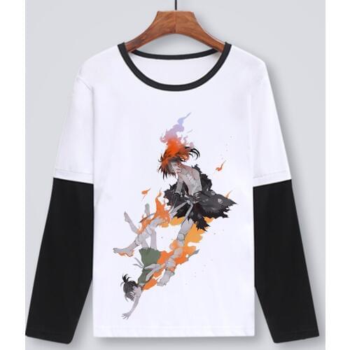 Unisex Anime Dororo Tahoumaru Jukai Dororo Biwamaru Cotton Casual T-Shirt Tee Long Sleeve Full T Shirt