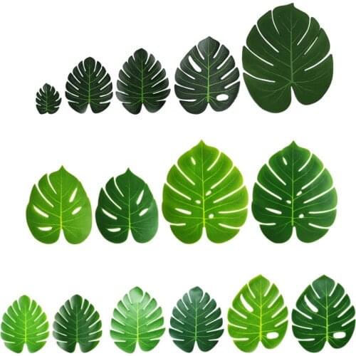 12pcs Green Artificial Monstera Leaves Wedding Birthday Party Decoration Fake Plants Photography Background plante artificielle