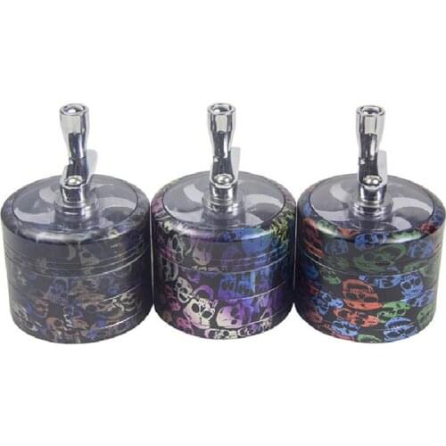 Tobacco Grinder 55MM Hand-Cranked Luminous Skull Weed Grinder Dry Herb Smoke Accessories Spice Mill Grinder Weed Accessories
