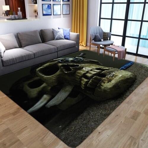 Horror Halloween Area Rug Horror Skull 3D printed Carpets for Living Room Bedroom Floor Mat Nordic Flannel Home Decor Large Rugs