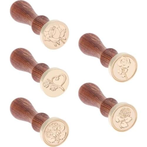 Copper Head Stamp DIY Paint Wax Envelope Sealing Seal with Wood Handle