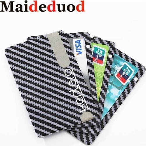 New Carbon Fiber Wallet Cash Card Holder Business Wallet Credit Card Protector Case Pocket Purse Removable magnetic card sleeve