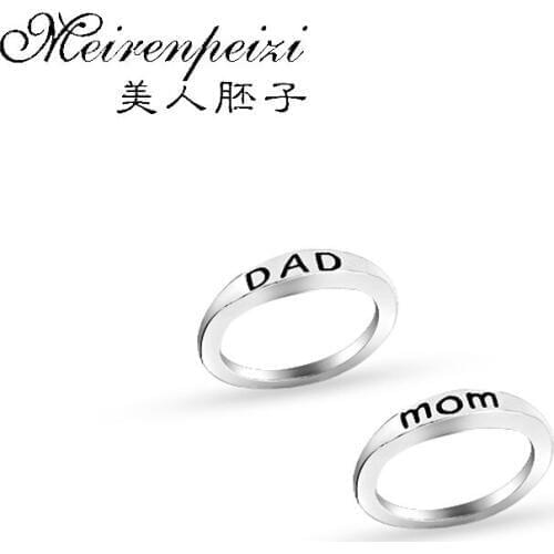 Engagement Classic Simple Silver Ring Selfless Parents Rings For Women Men Couples Rings Jewelry Gift to Mom Dad