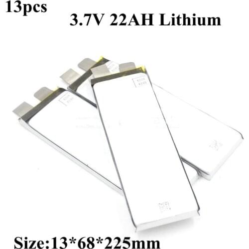 13pcs High Capacity Rechargeable 3.7v 22Ah 20ah Lithium Cells Lipo Polymer for Diy 48v 20ah Pack Electric Bike Power Tool