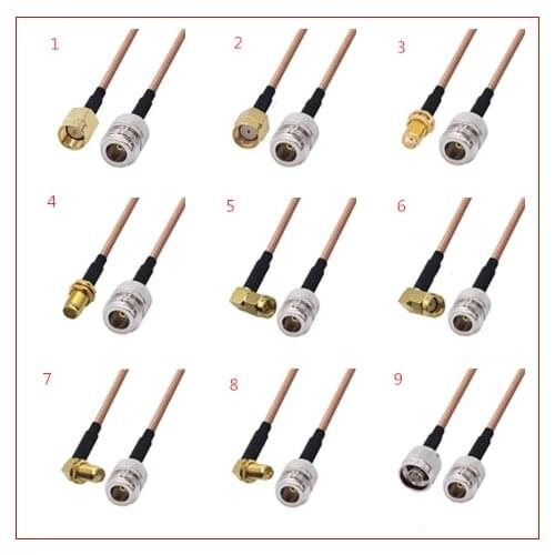 N Female to SMA Connector Female jack & male plug /right angle Pigtail Jumper RG316 Cable 50 ohm