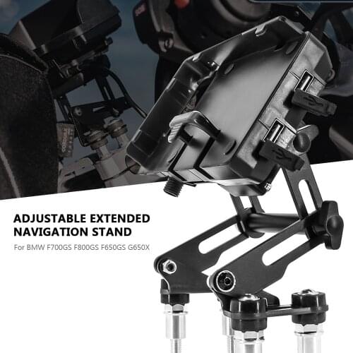 Motorcycle Adjustable Extend Stand Holder Phone Mobile Phone GPS Navigation Plate Bracket For BMW F700GS F800GS F650GS G650X