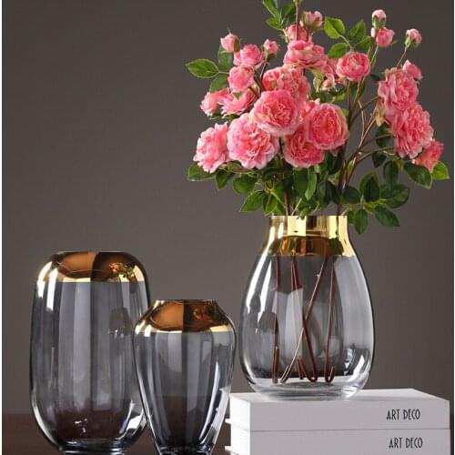 Nordic Light Luxury Head Transparent Glass Vase Crafts Ornaments Living Room Dining Table TV Cabinet Flower Arrangementcontainer