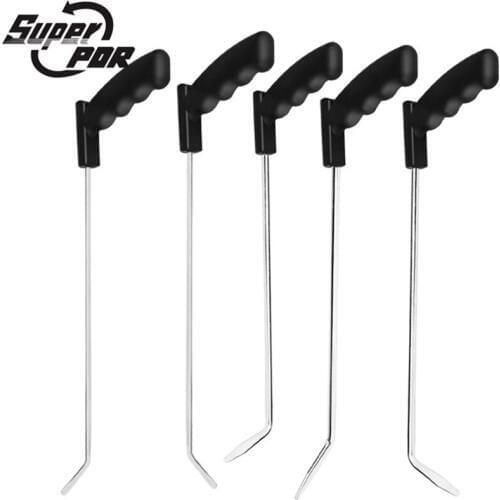Super PDR Mini Crowbar Stainless Steel+Handle Plastic Paintless Dent Removal Kit Car Push Rods Hooks Tools Crowbars Pry Bar Sets