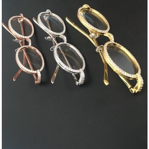 Iced out gold plating glasses