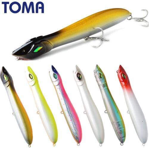 TOMA Fishing Hard Lure Floating Popper Fishing Wobblers 140mm 27g Topwater Artificial Bait For Seabass Pike Fishing Tackle