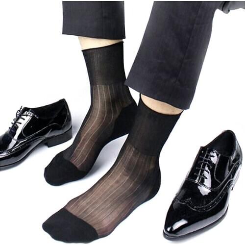 Ultra-Thin Men Dress Socks Transparent Sexy Short Mens Nylon Socks Free Shipping