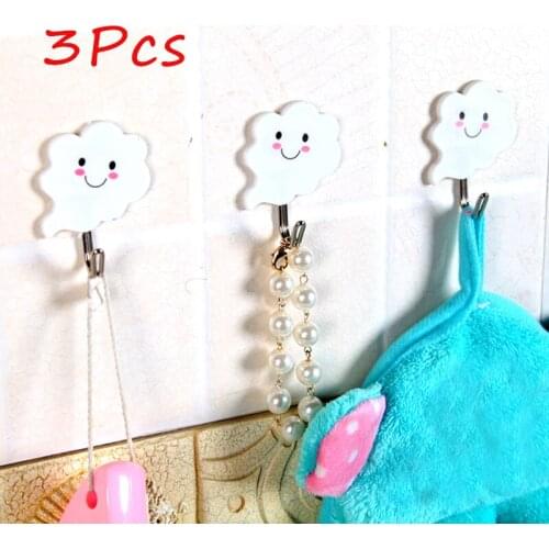 3 Pcs/set Cloud Shape Hook Clothes Hanger Wall Mounted Kid Room Wall Decoration Children Room Decorative Hanger Wall Decoration