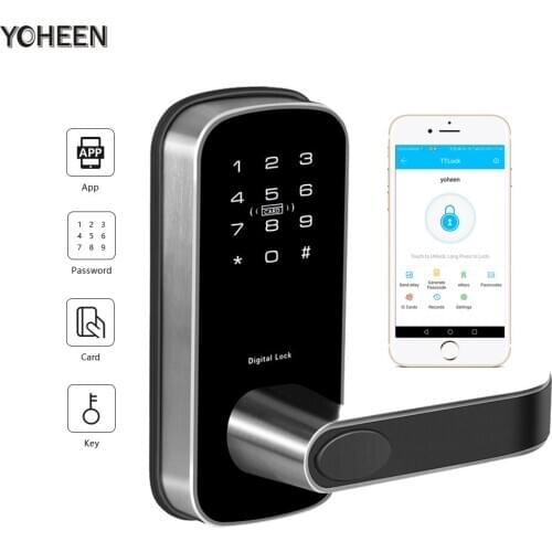 YOHEEN Wifi Electronic Smart Door Lock With TT Lock App Bluetooth door Lock for Airbnb Office Home Apartment