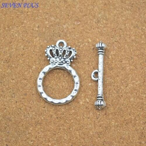 High Quality 10 Pieces/Lot 15mm*25mm Diy Jewelry Making Alloy Metal Crown OT Clasp Charms Diy Accessories For Jewelry Making