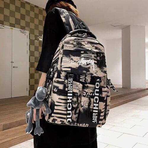 Women Harajuku Cloud Print Men Backpack Student Nylon Laptop New 2021 Cool School Bag For Teenage Girls Book Bags buckle Ladies