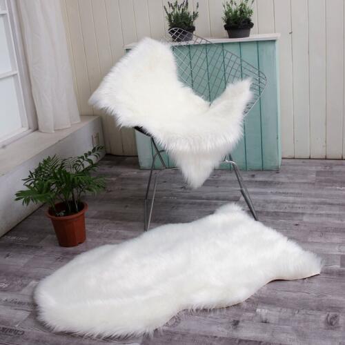 Winter warm faux fur Sheepskin Wool Area Rugs and Carpet for Living Room Soft Shaggy Warm Rugs Chair Cover Home Floor Mats